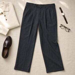 Vintage Lauren Ralph Lauren Charcoal Pleated Dress Pants (40W 32L)